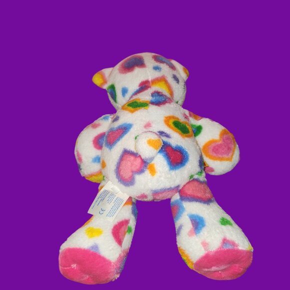 Build-A-Bear Colorful Heart Print Teddy Bear Plush 17" H - Picture 3 of 5